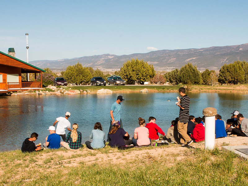 Teens socialize while Discovery Ranch South, residential treatment for girls and teens assigned female at birth