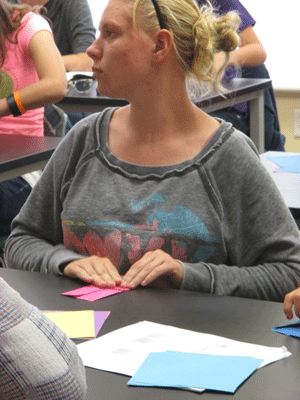 A student participates in Origami therapy while at Discovery Ranch South - a residential treatment center for teenage girls and adolescents assigned female at birth