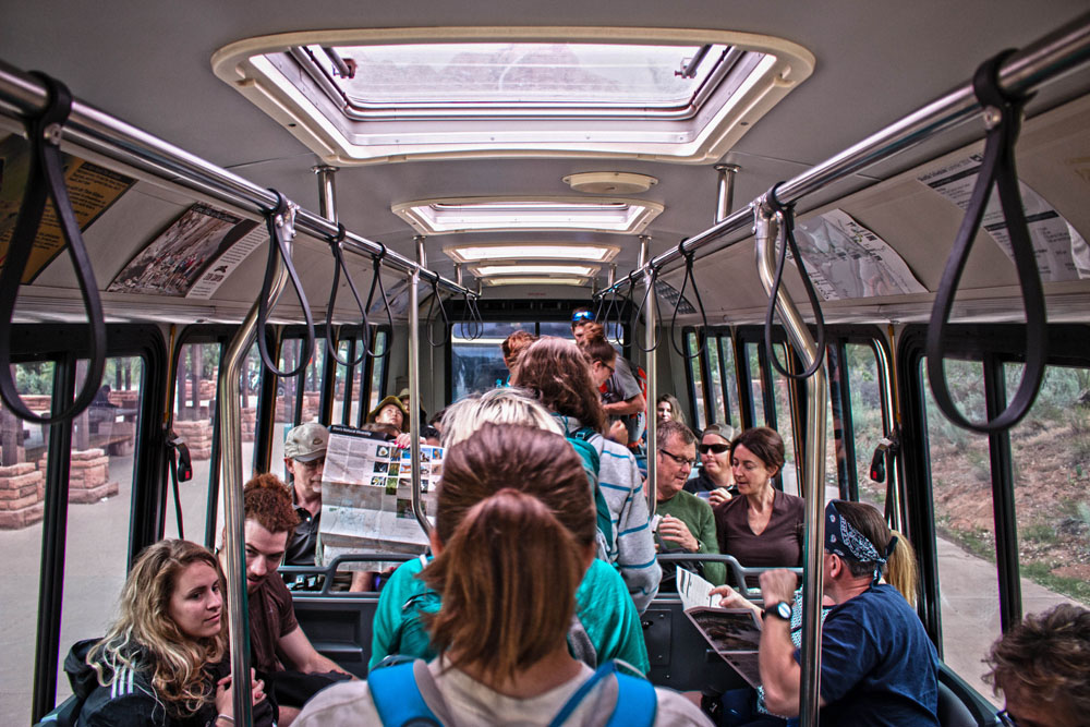 Students traveling on a bus to an activity while attending a residential program for teens at Discovery Ranch South, a residential Treatment Center for Girls and Teens Assigned Female at Birth