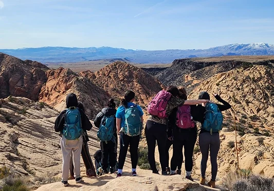 Students have an opportunity to develop a growth mindset while hiking in the southern Utah desert as part of her adventure therapy program at Discovery Ranch South, a teen treatment center for girls and adolescents assigned female at birth